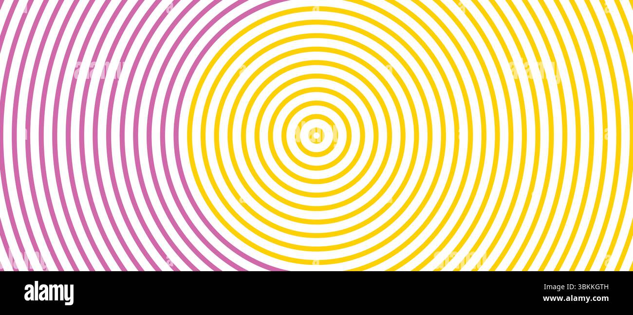 purple and yellow concentric circle pattern with alternating circles Stock Vector