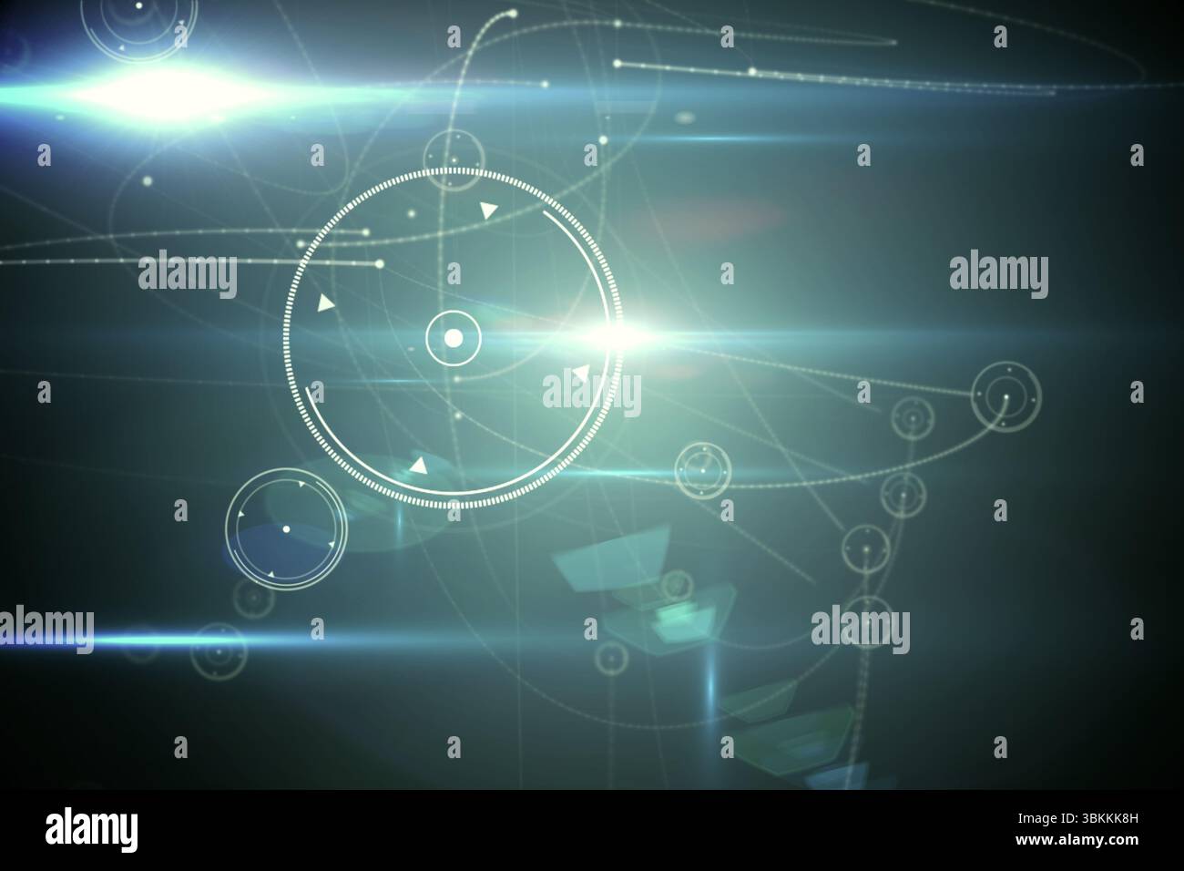 Circles on glowing background Stock Photo