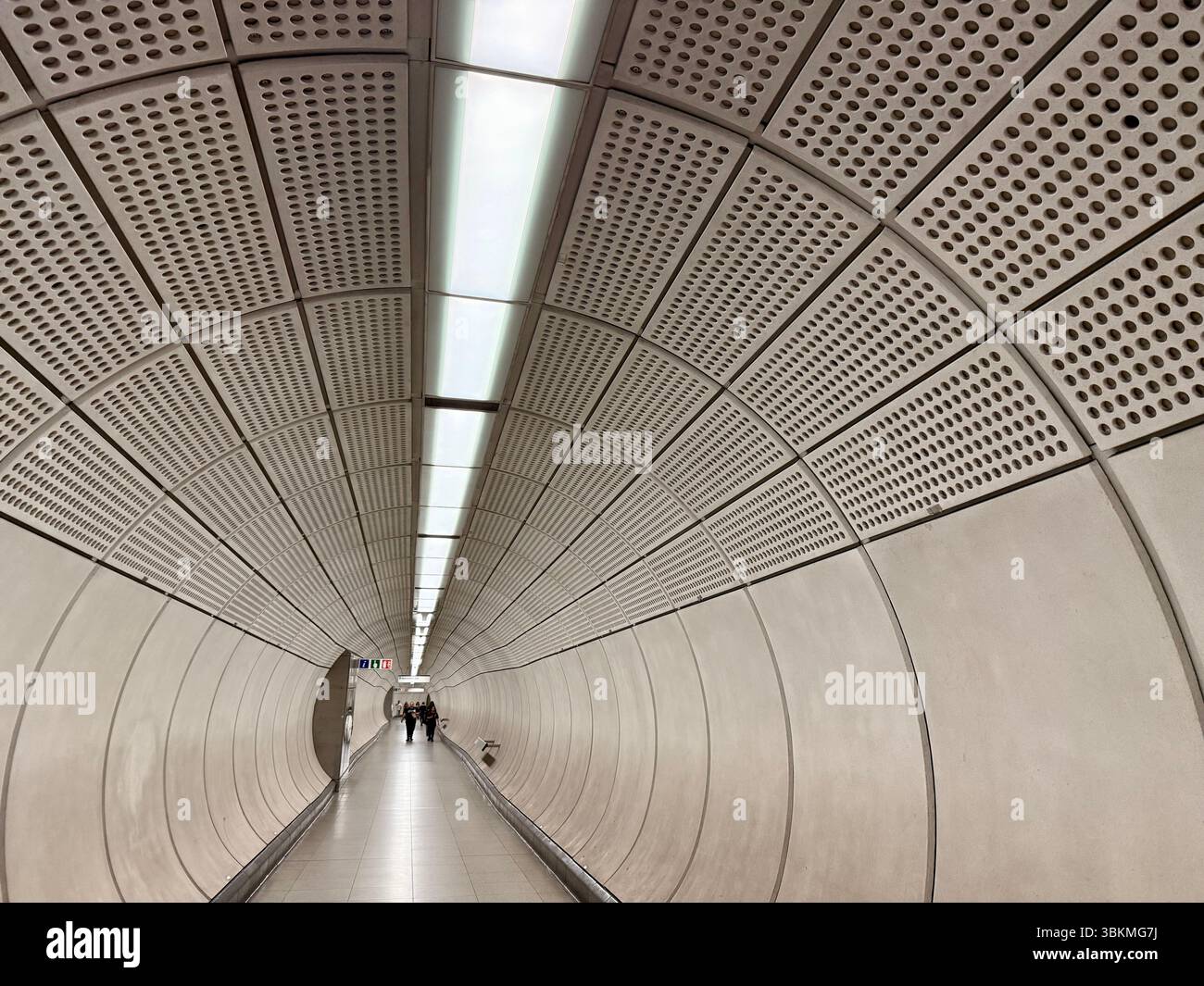 Pedestrian tunnel connecting Liverpool Street and Moorgate underground tube stations. - Smartphone Captured Stock Image