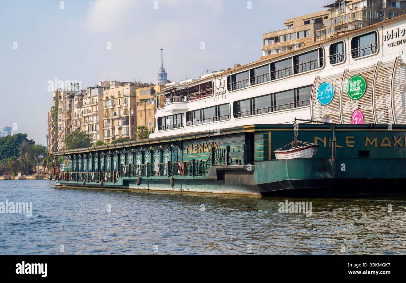 Cairo, Egypt - September 11, 2023: Nile Maxim floating restaurant Cairo ...