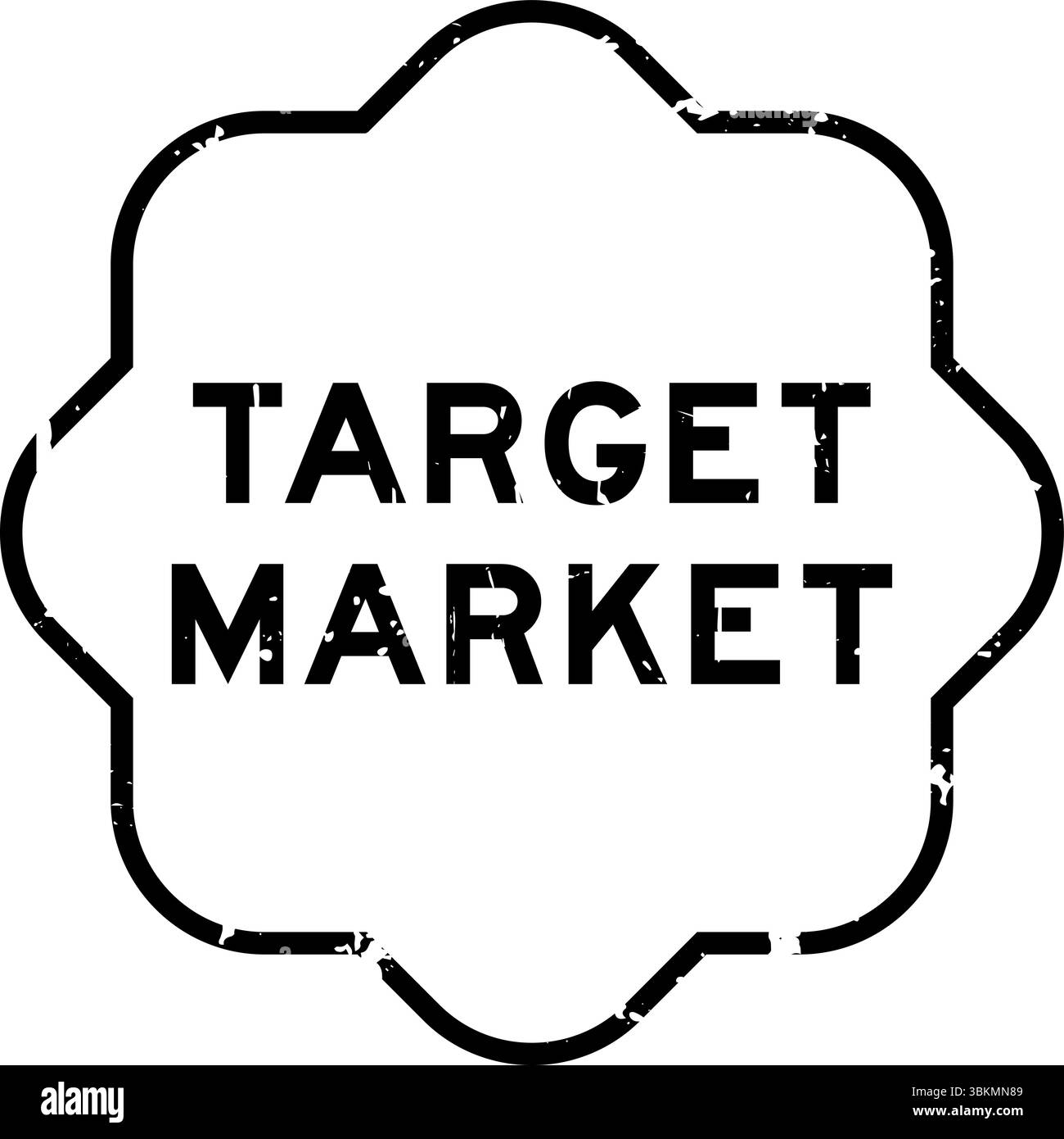 Grunge black target market word square rubber seal stamp on white background Stock Vector