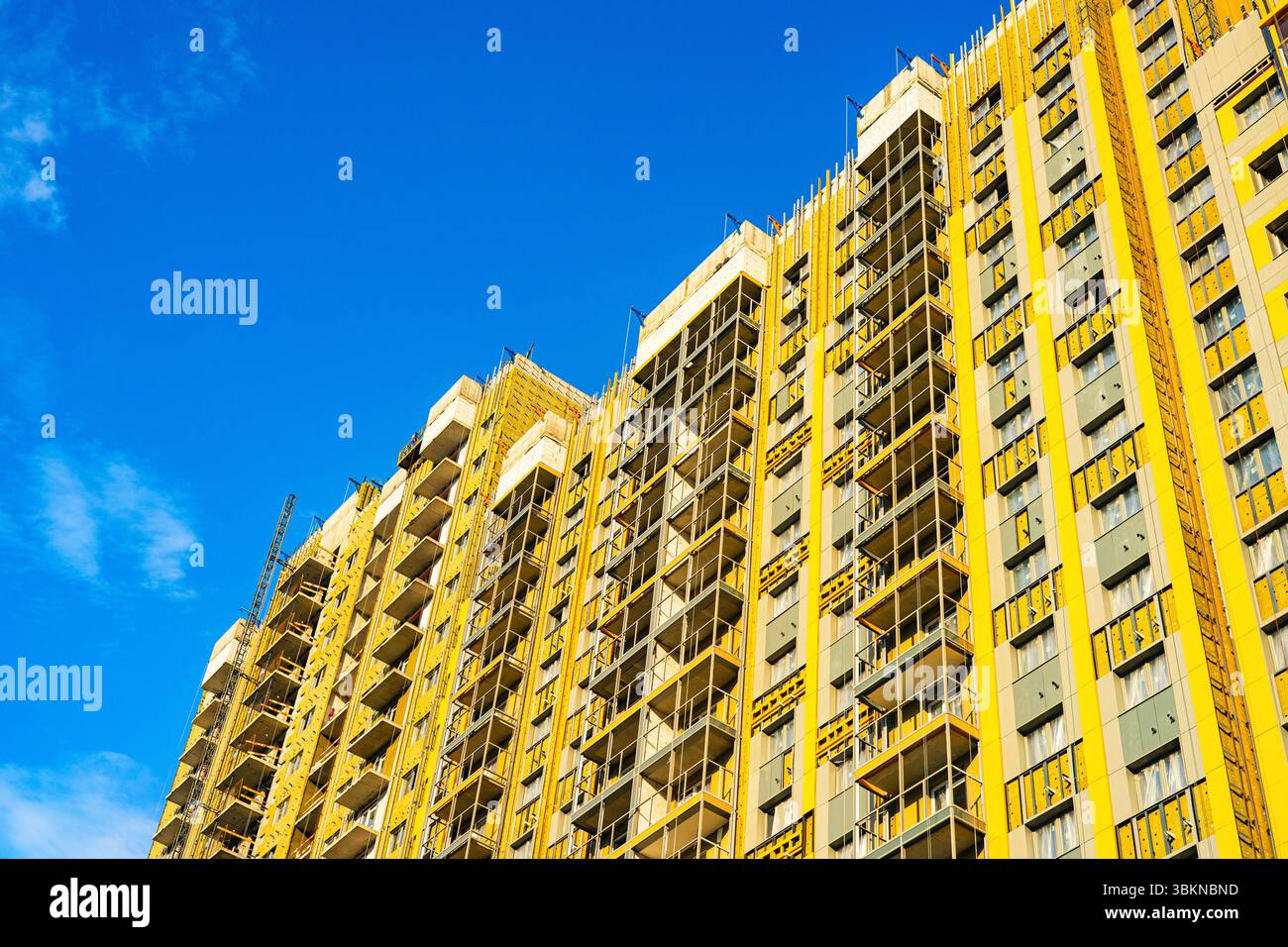 Image showcasing Moscow, Russia - June 17, 2025: construction of a modern apartment ...