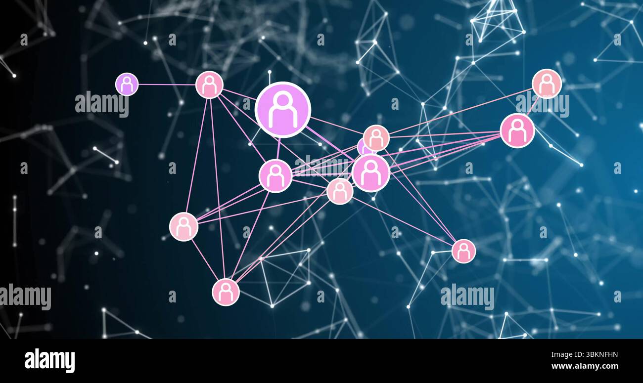 Purple user icons connected lines hi-res stock photography and images ...