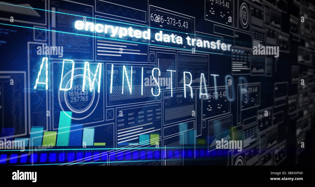 Displaying translucent ADMINISTRATOR text on control panel, showing bar ...