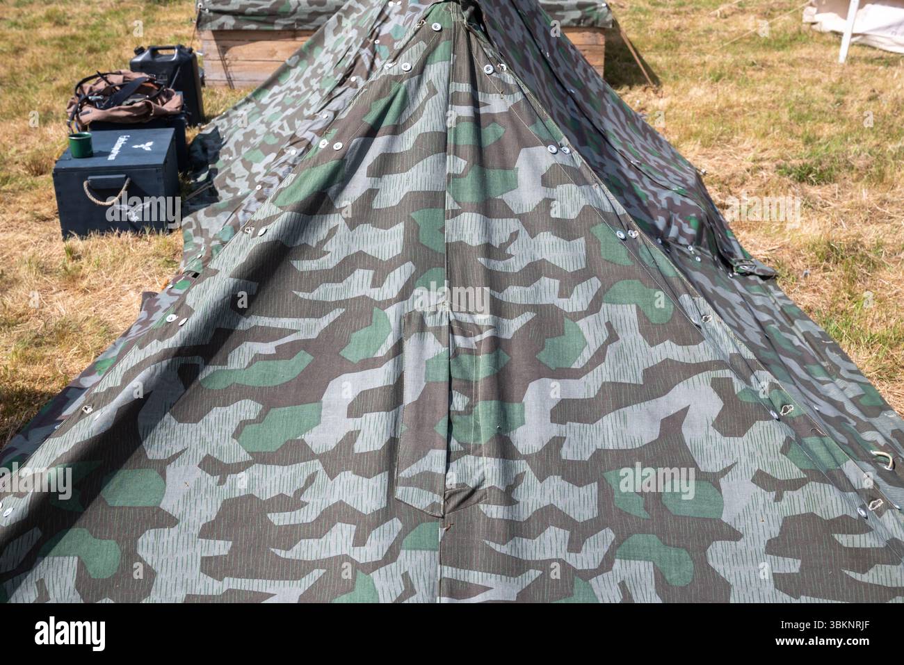 German WW2 Zeltbahn made into a tent display at the Overlord Military ...