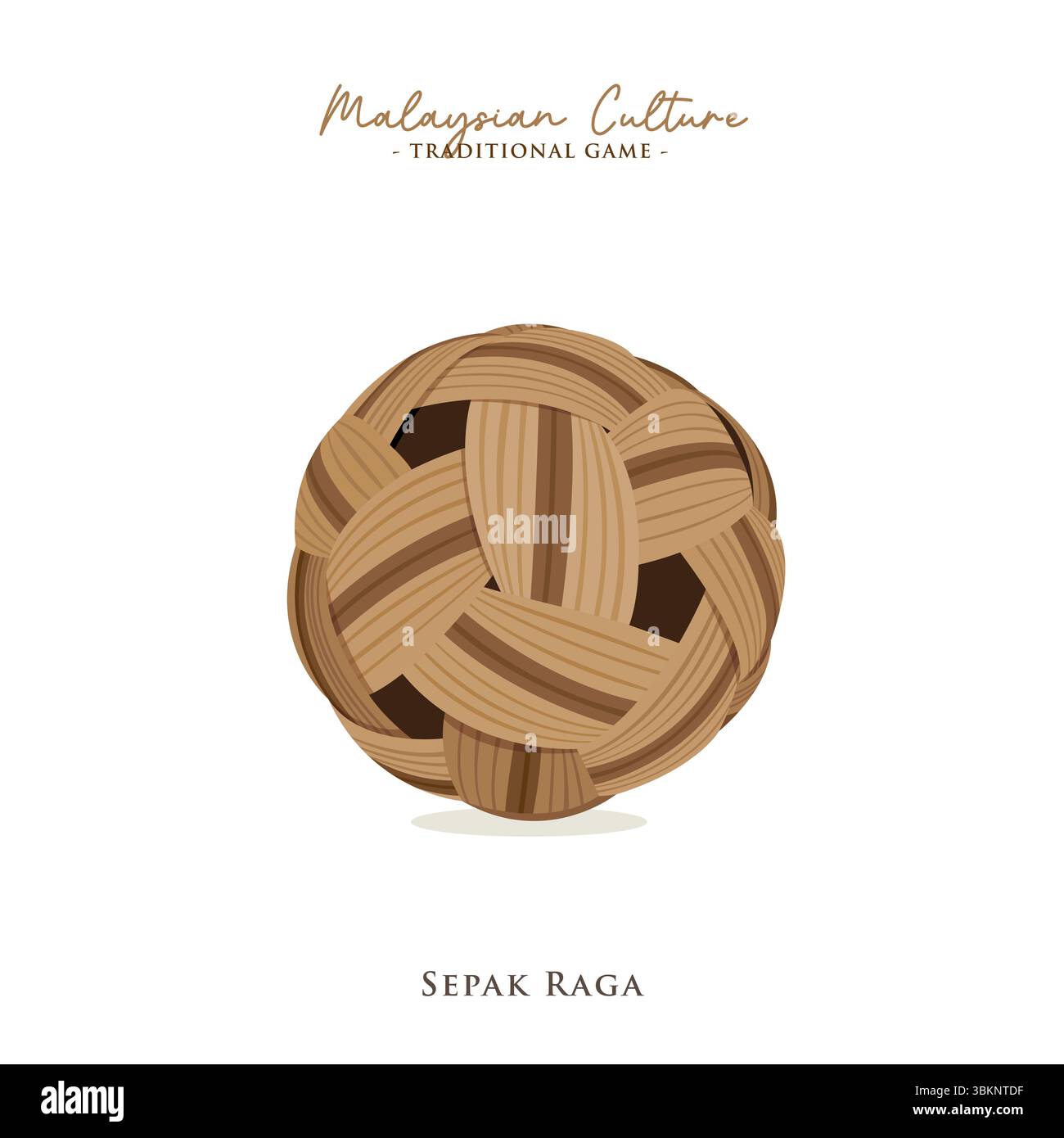 Vector illustration of Malaysian traditional game, Sepak Raga. Sepak ...