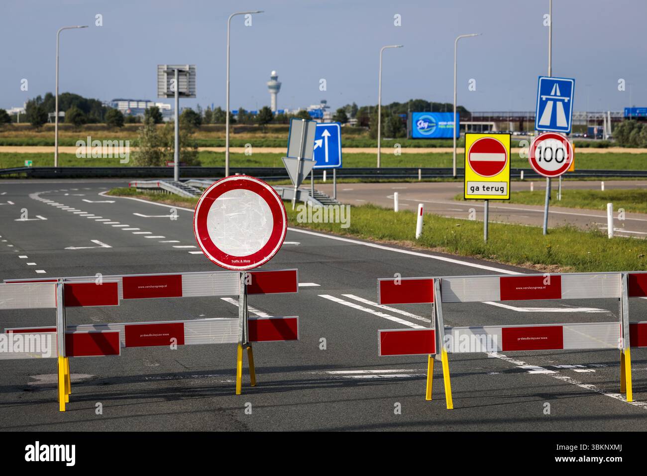 Road Block Ramp RIJSENHOUT - A roadblock at an on- and off-ramp to the A4 specifically ...