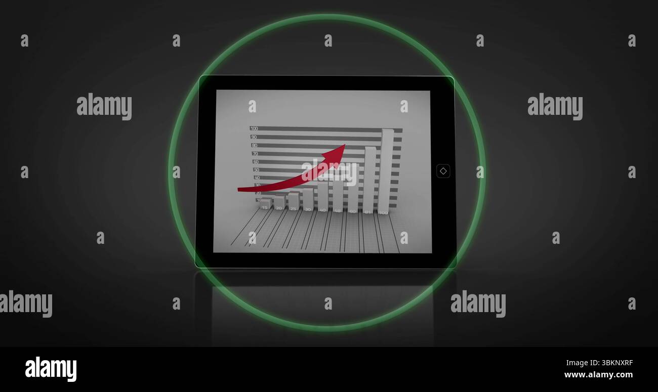Glowing bar graph upward arrow hi-res stock photography and images - Alamy