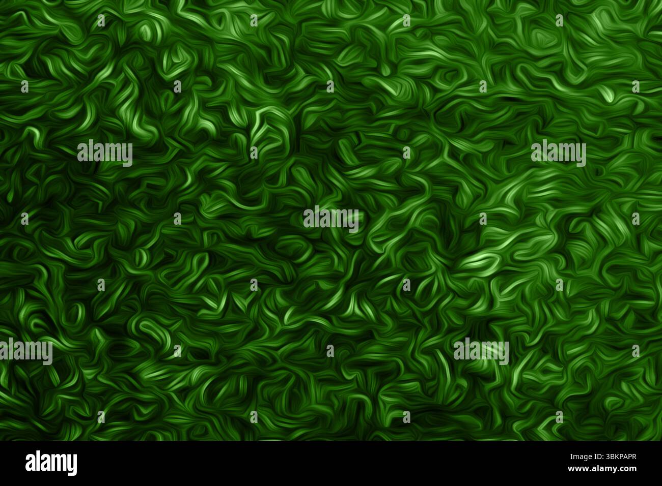 Abstract green textured background with organic swirling patterns and ...