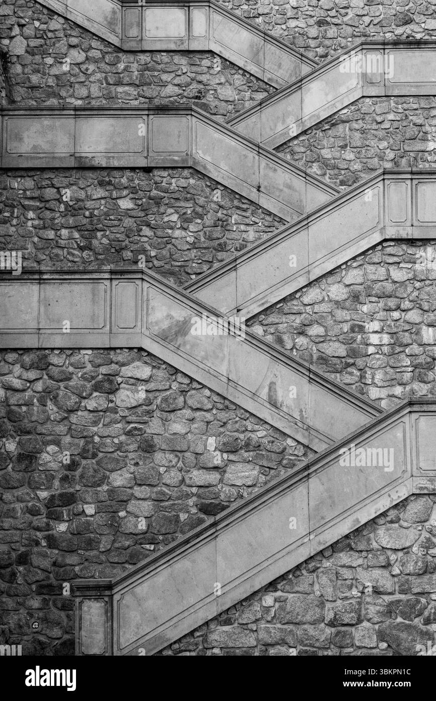 Central stone stairs Black and White Stock Photos & Images - Alamy