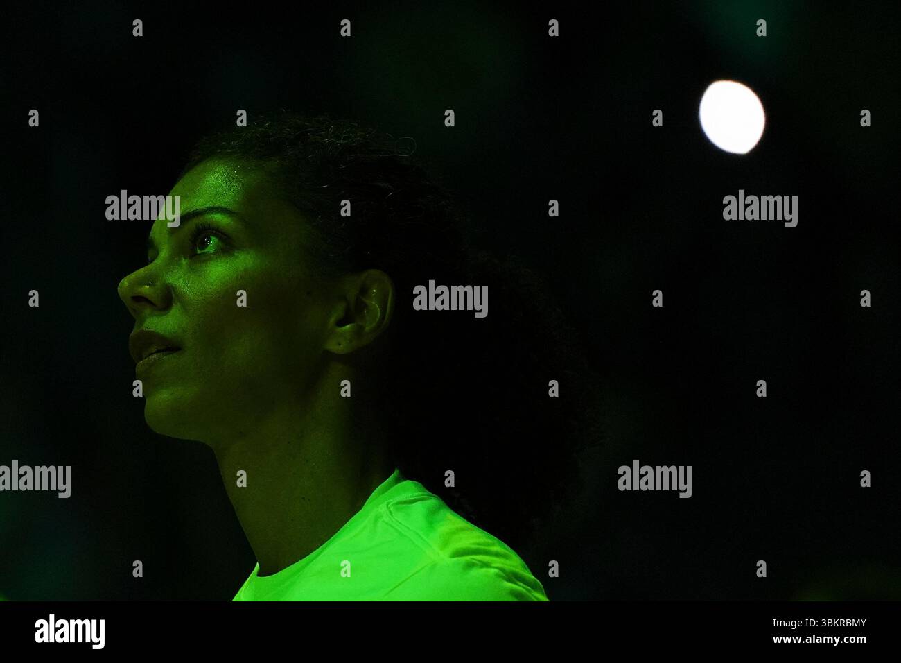 Seattle Storm forward Alysha Clark looks on during introductions before