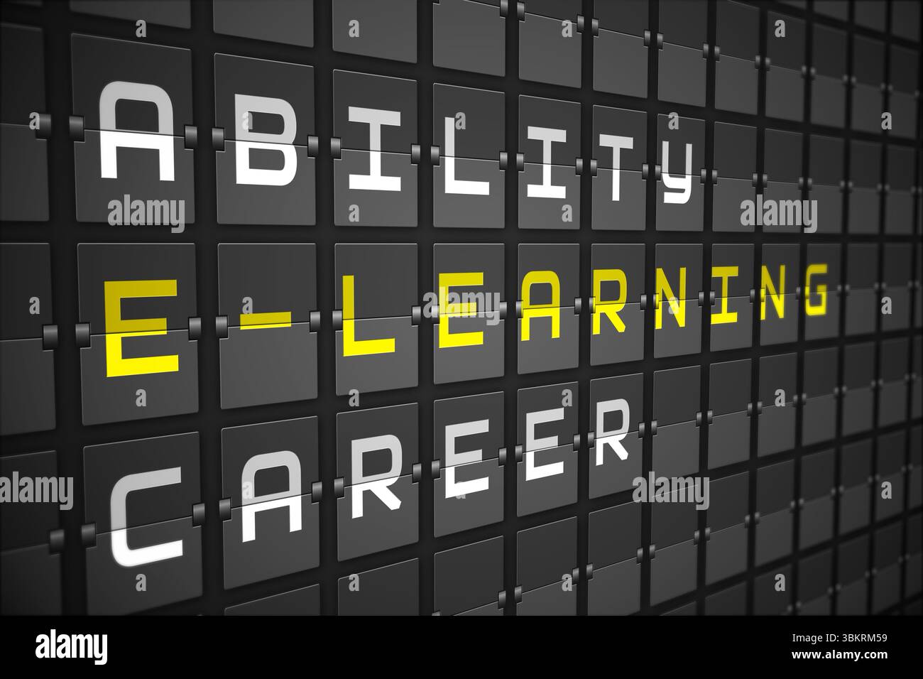 Elearning buzzwords on black mechanical board Stock Photo