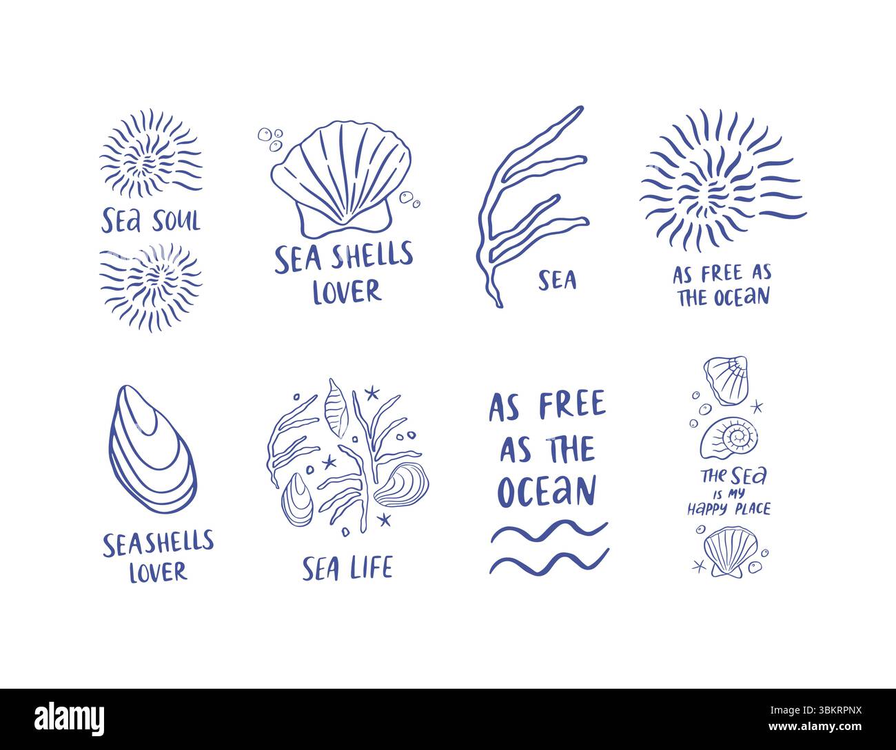 Hand drawn coastal life collection Stock Vector Image & Art - Alamy