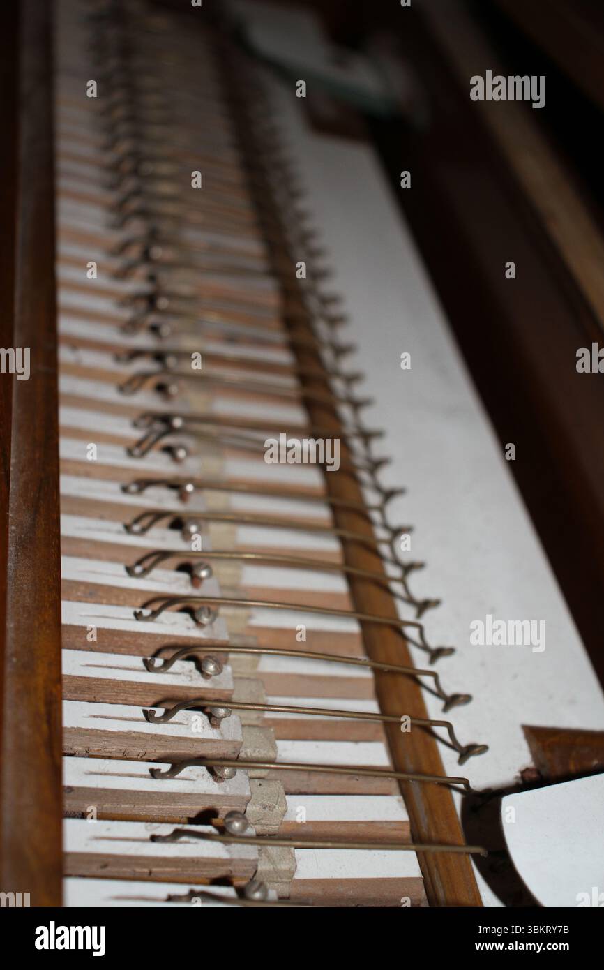 Musical Instrument With Many Rods The detailed inner mechanics of an antique musical instrument. The ...