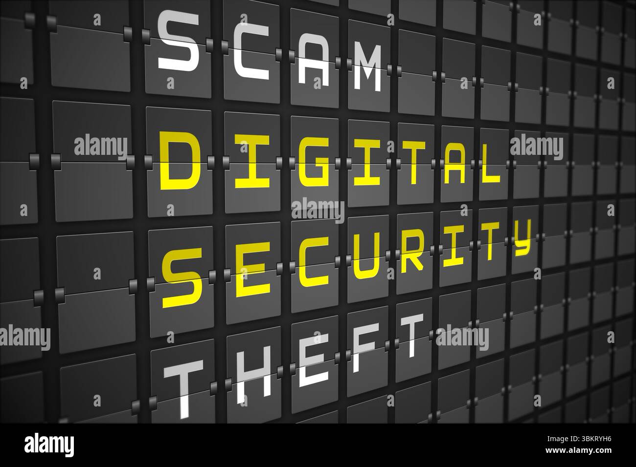 Digital security buzzwords on black mechanical board Stock Photo