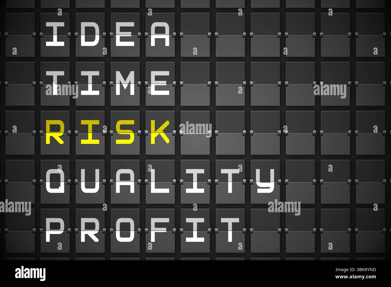 Risk buzzwords on black mechanical board Stock Photo