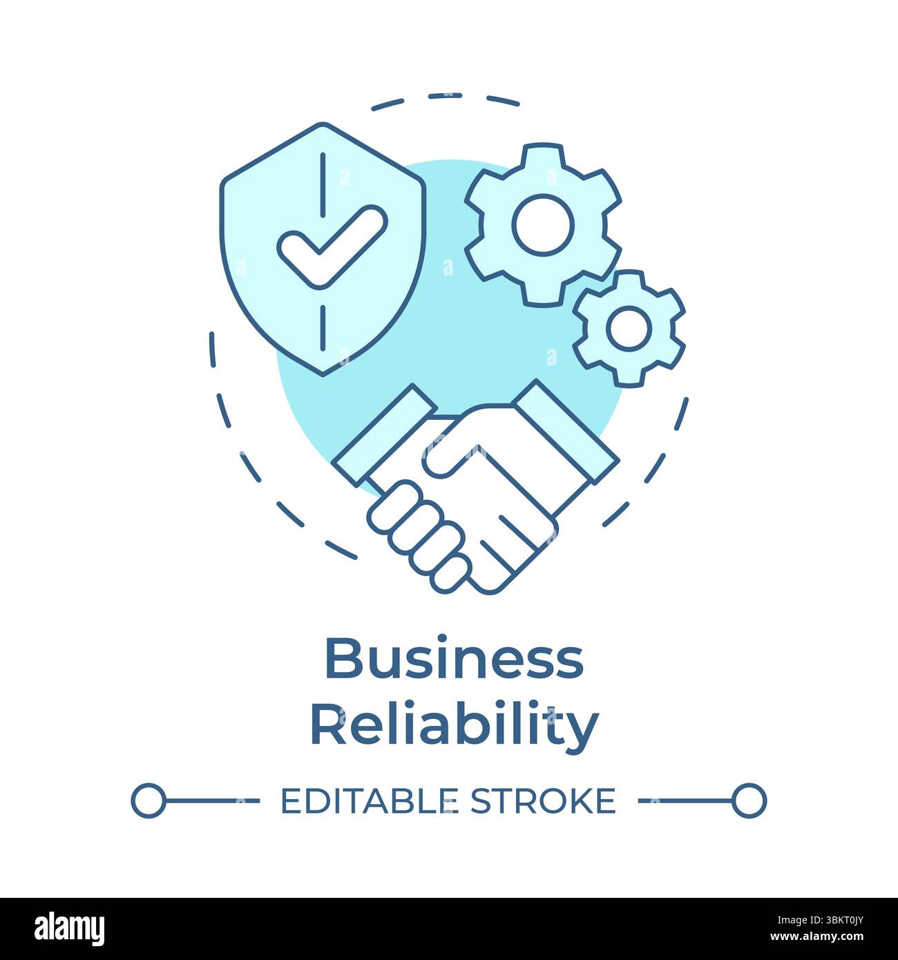 Business reliability soft blue concept icon Stock Vector