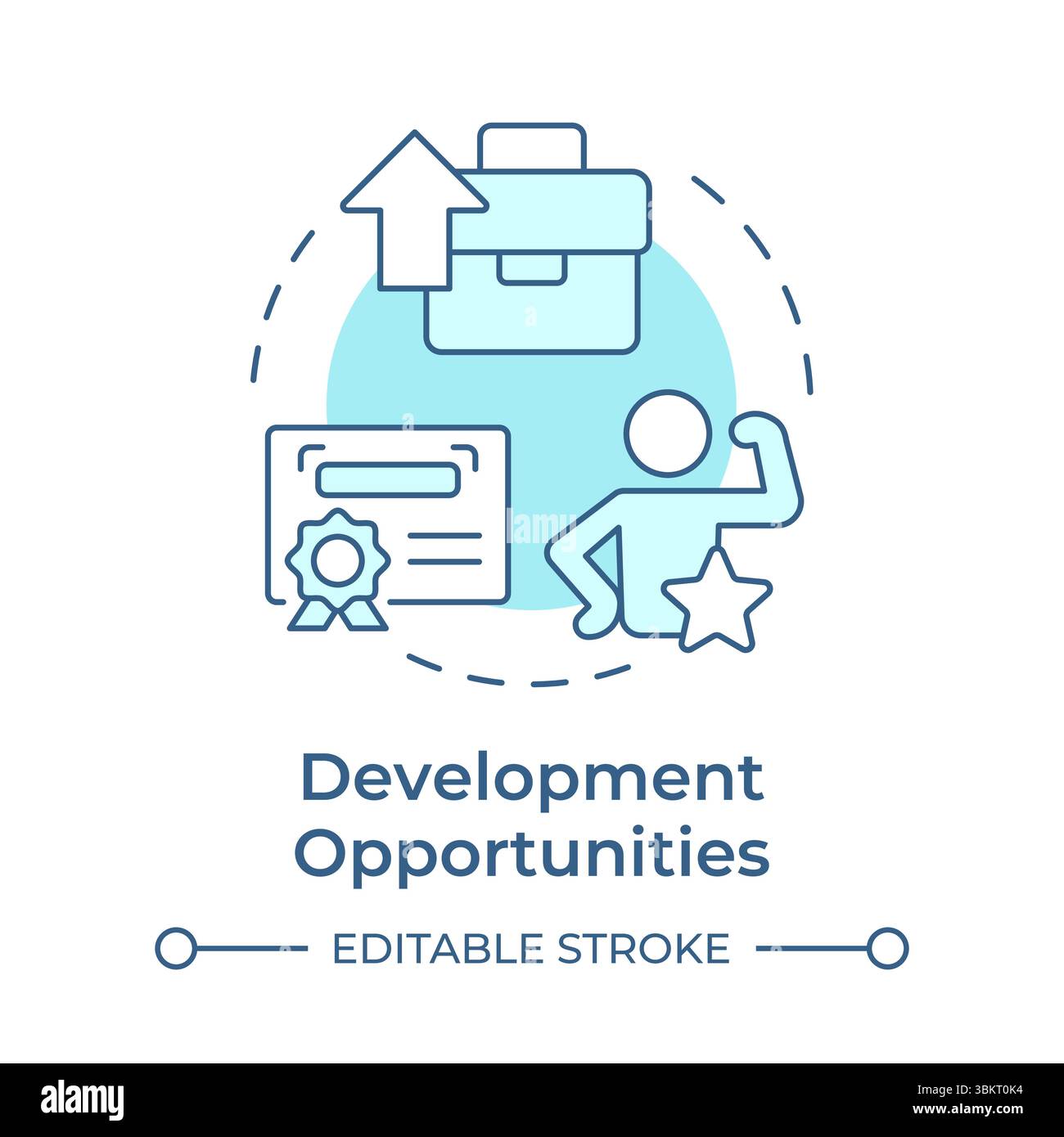 Development opportunities soft blue concept icon Stock Vector