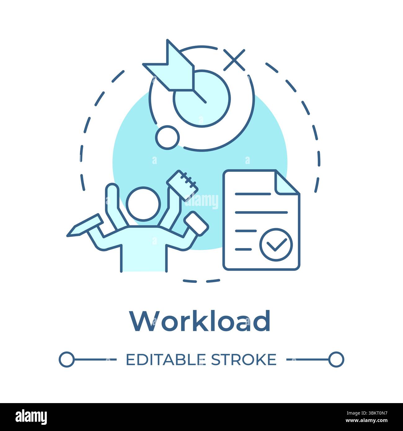 Workload soft blue concept icon Stock Vector