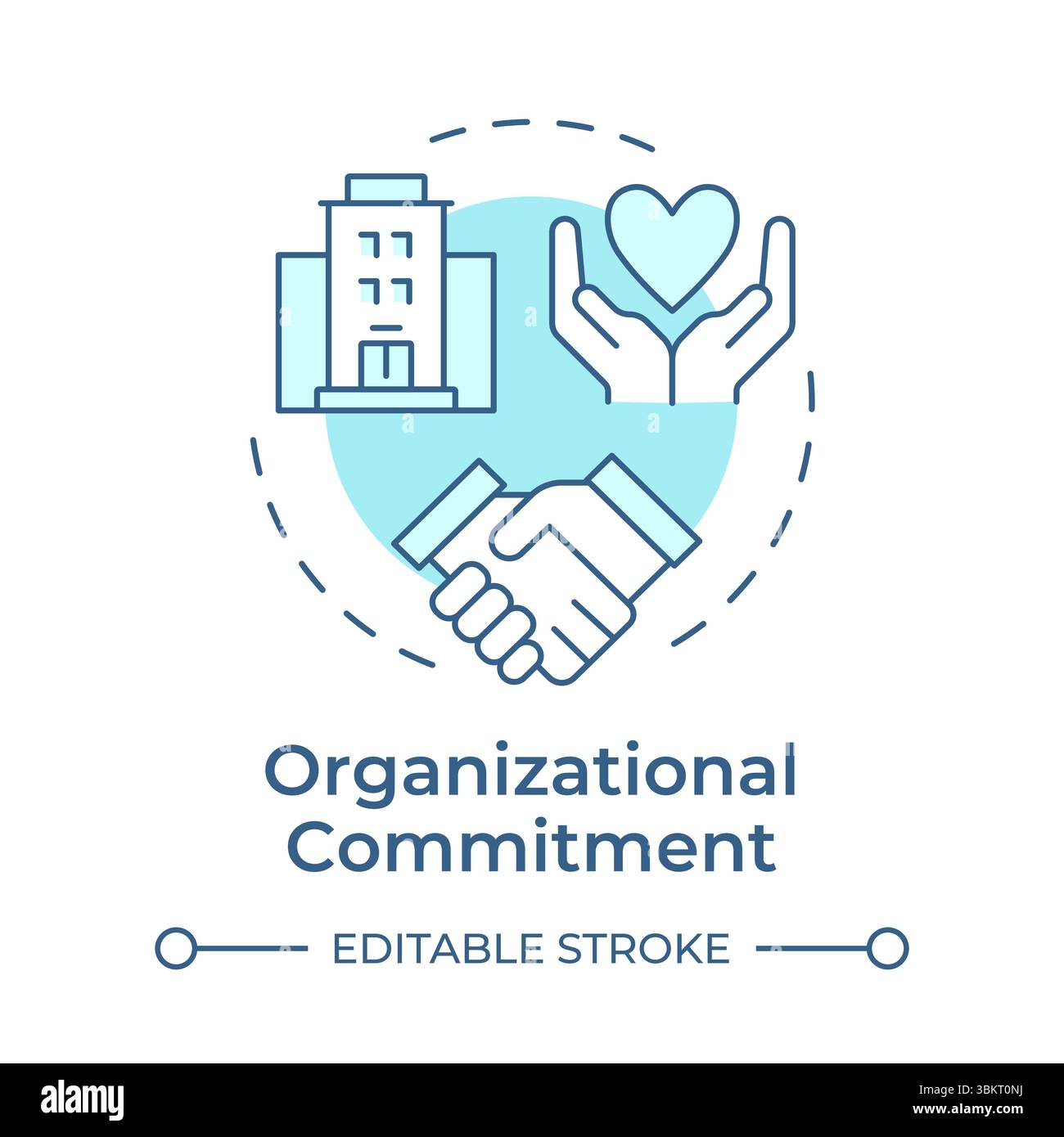 Organizational commitment soft blue concept icon Stock Vector