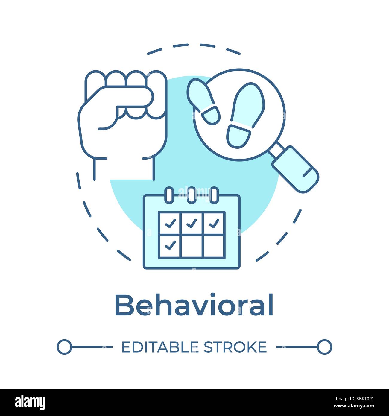 Behavioral soft blue concept icon Stock Vector
