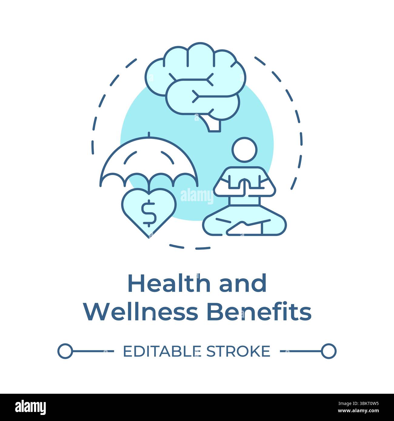 Heath and wellness benefits soft blue concept icon Stock Vector Image ...