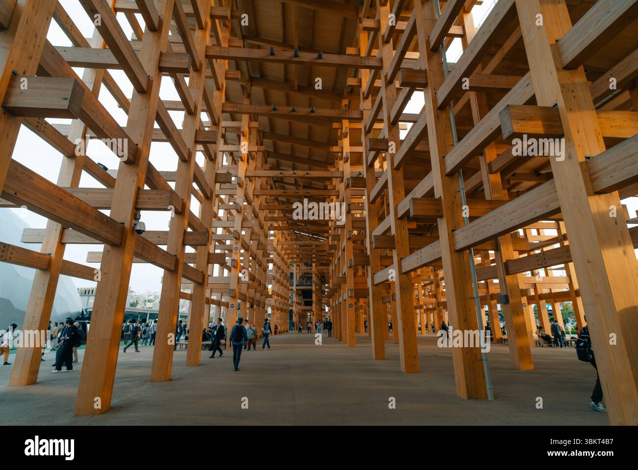 Construction details with teak wood, joints between elements