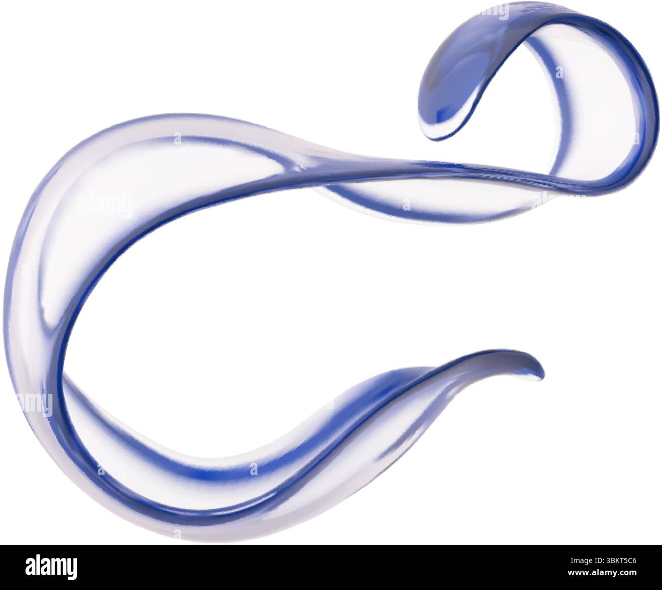 3d Liquid Glass Ribbon Shape and Abstract Fluid Background. Gradient ...