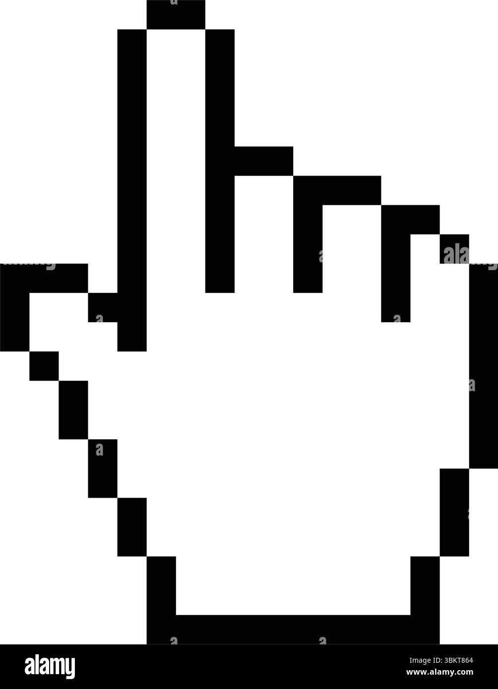 Pixel click cursor icon set, different computer cursors, hand click ...