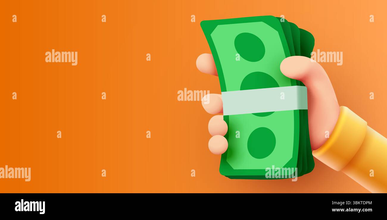 Hand holding the money. Vector illustration Stock Vector Image & Art ...