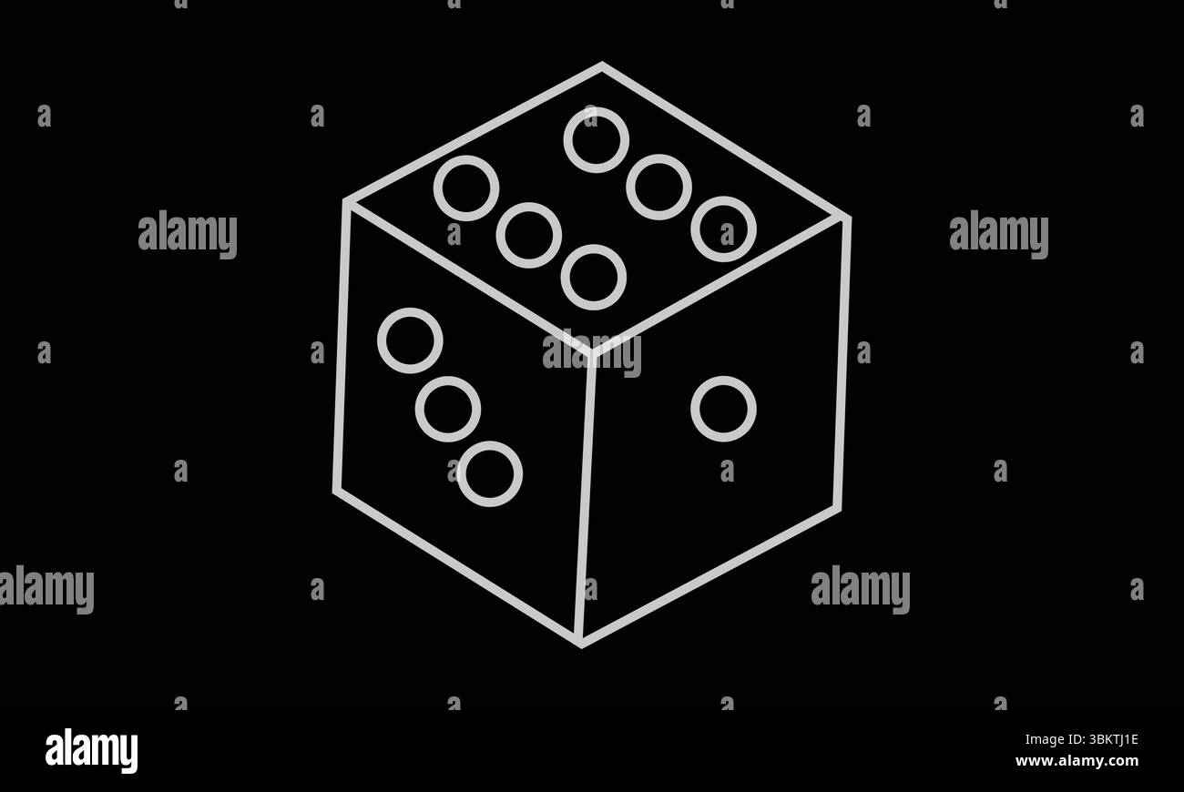 Plastic gaming dice. 3d illustration isolated on white background Stock Vector