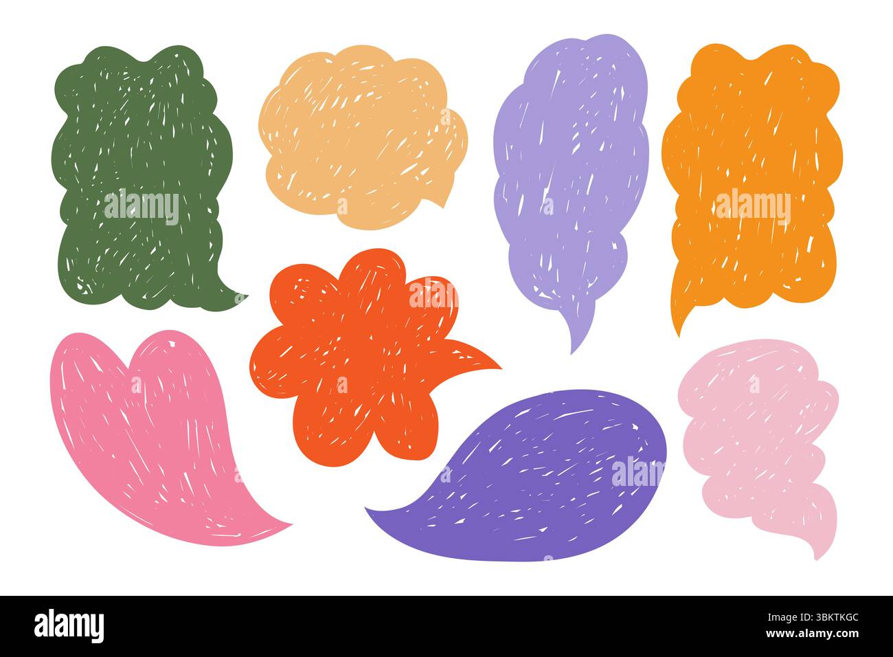 Pencil Speech Bubbles Doodle Set. Stock Vector