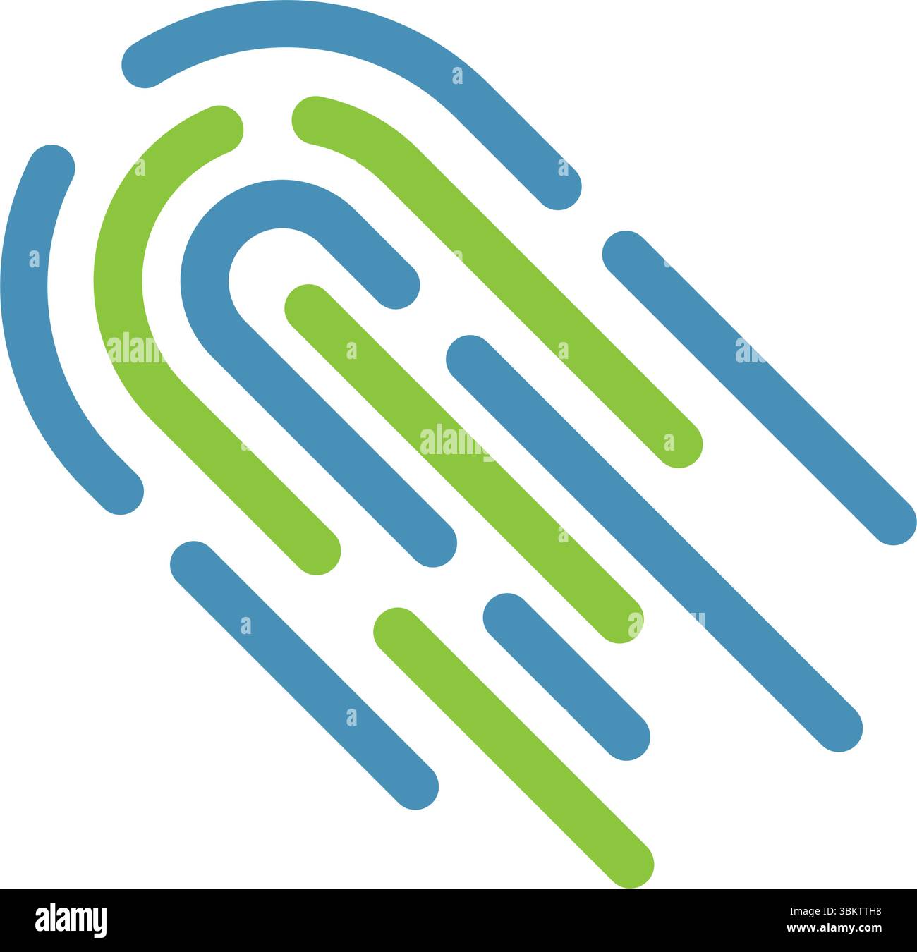 Minimalist fingerprint icon for biometric security design Stock Vector