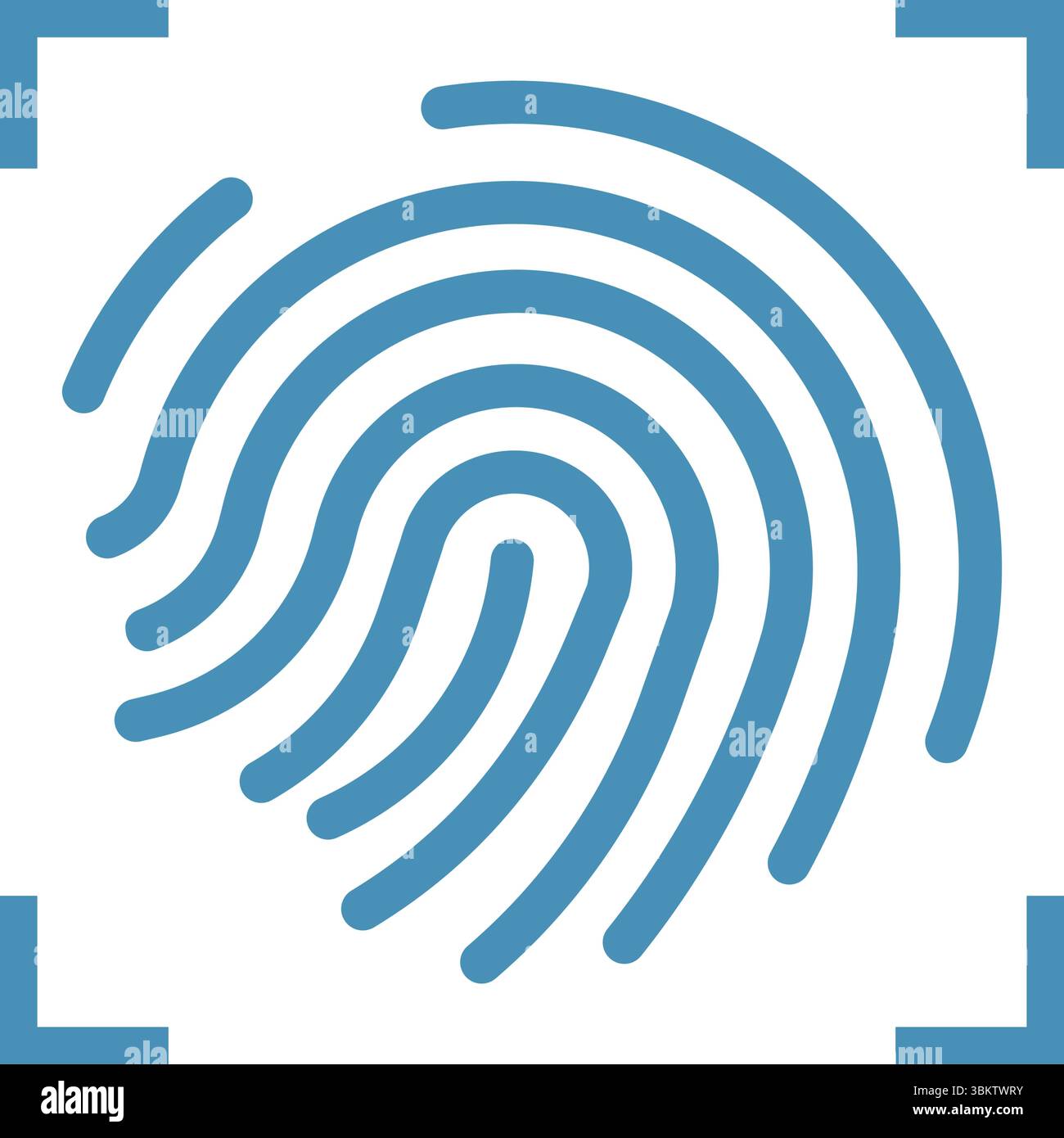 Minimalist fingerprint icon for biometric security design Stock Vector