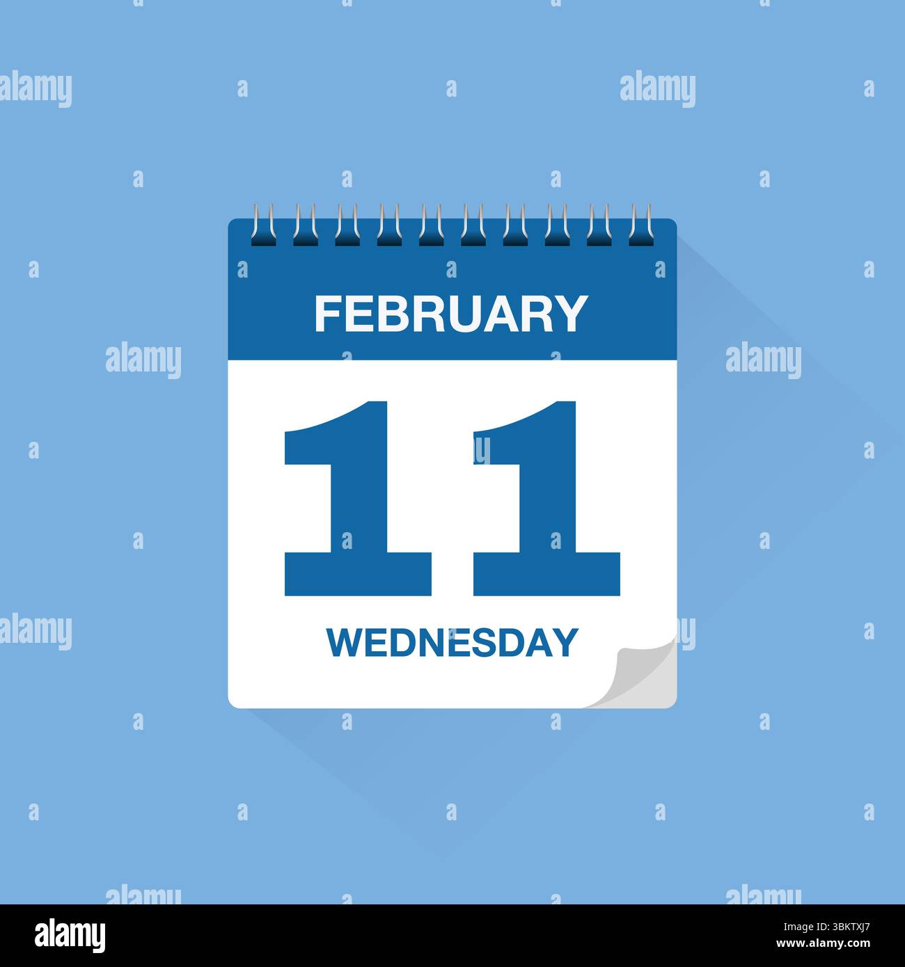 February 11 calendar icon vector flat illustration hi-res stock photography and images - Alamy