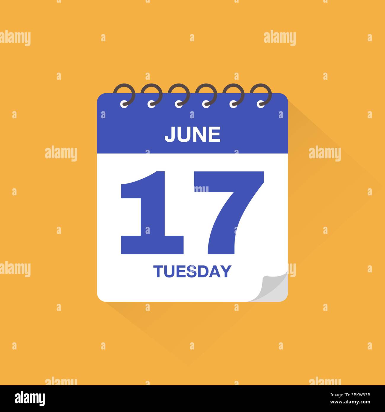 Day calendar with date June 17. Calendar icon vector. Event calendar ...
