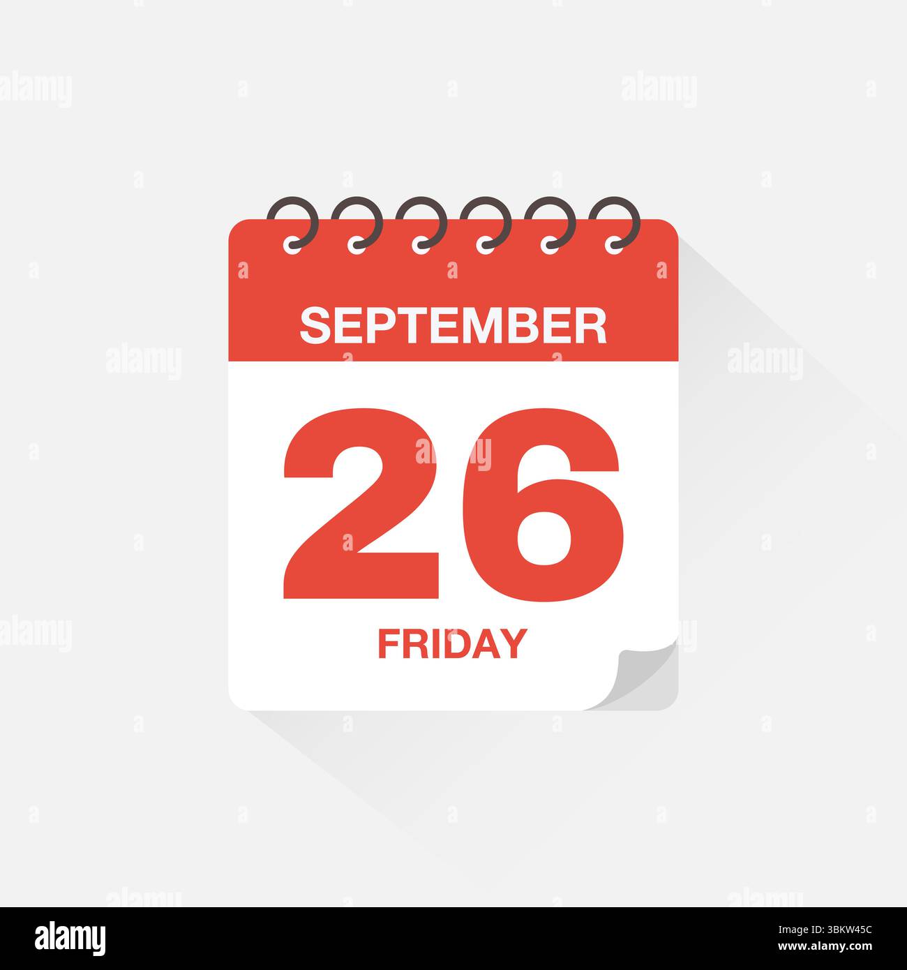 Day calendar with date September 26. Calendar icon vector. Event ...