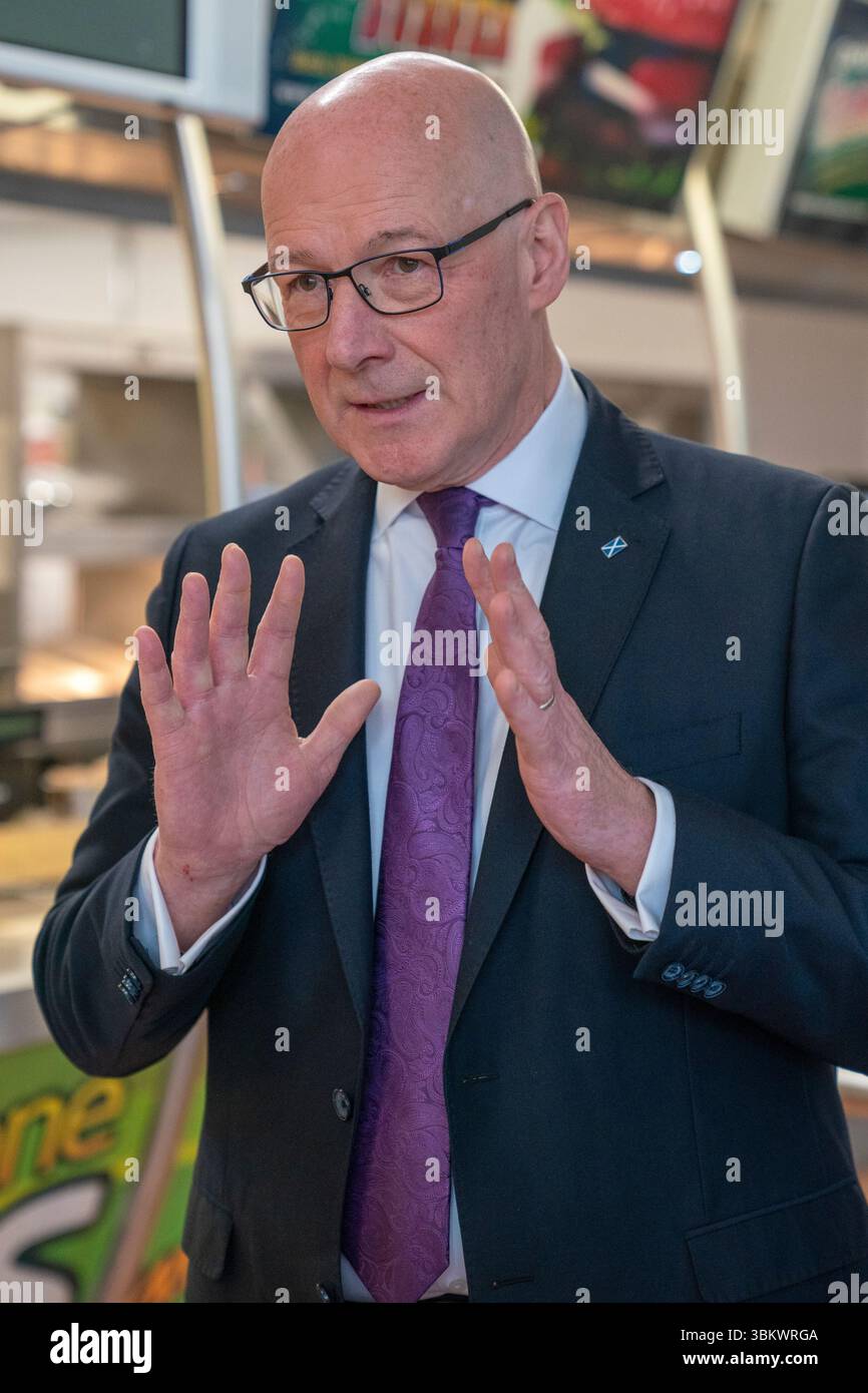 First Minister John Swinney during a visit to Springburn Academy in ...