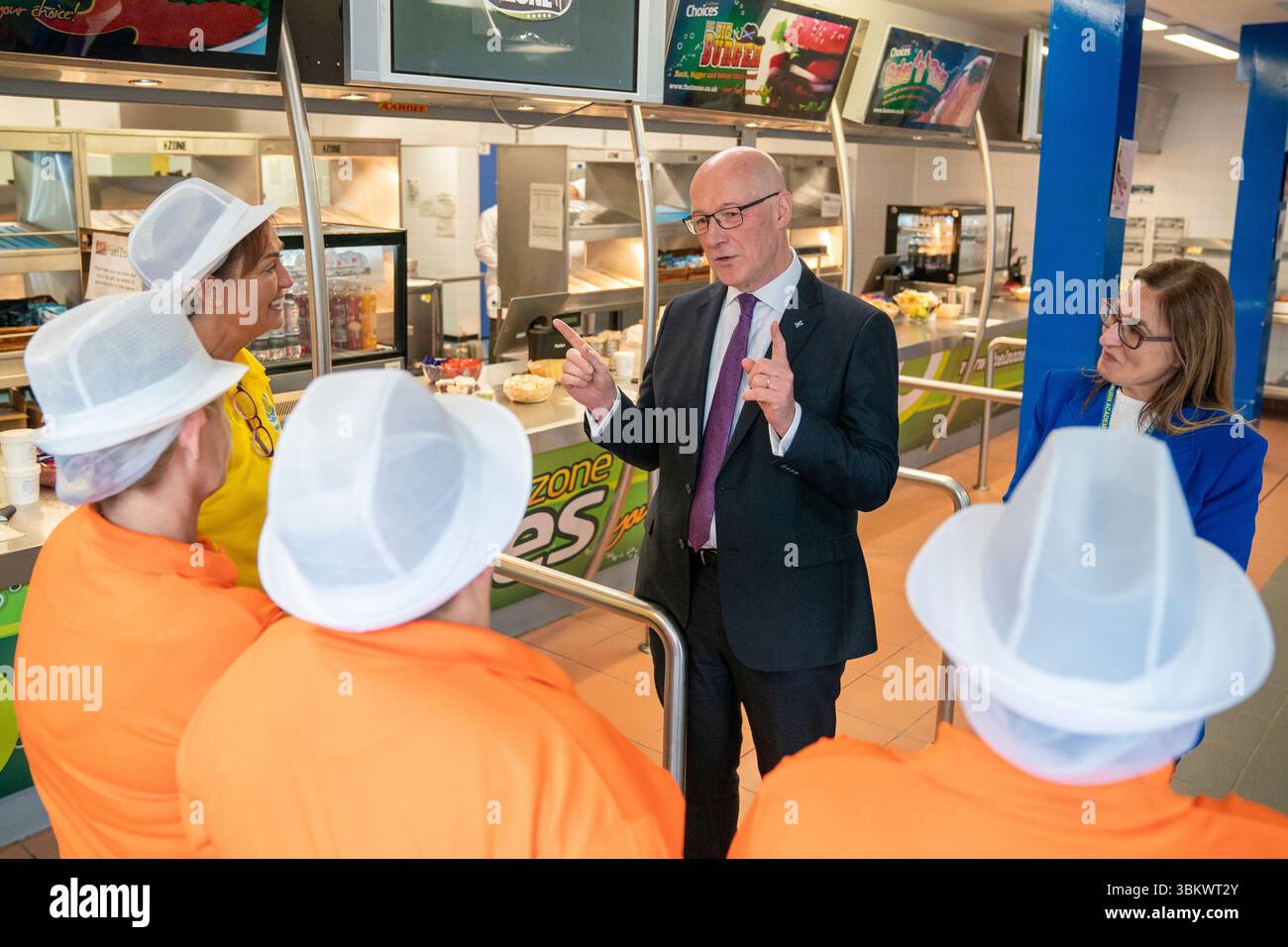 First Minister John Swinney during a visit to Springburn Academy in ...