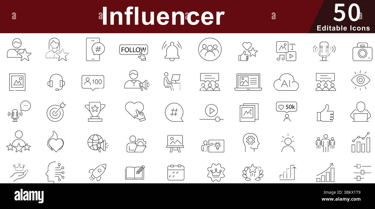 Influencer content creator digital marketing hi res stock photography