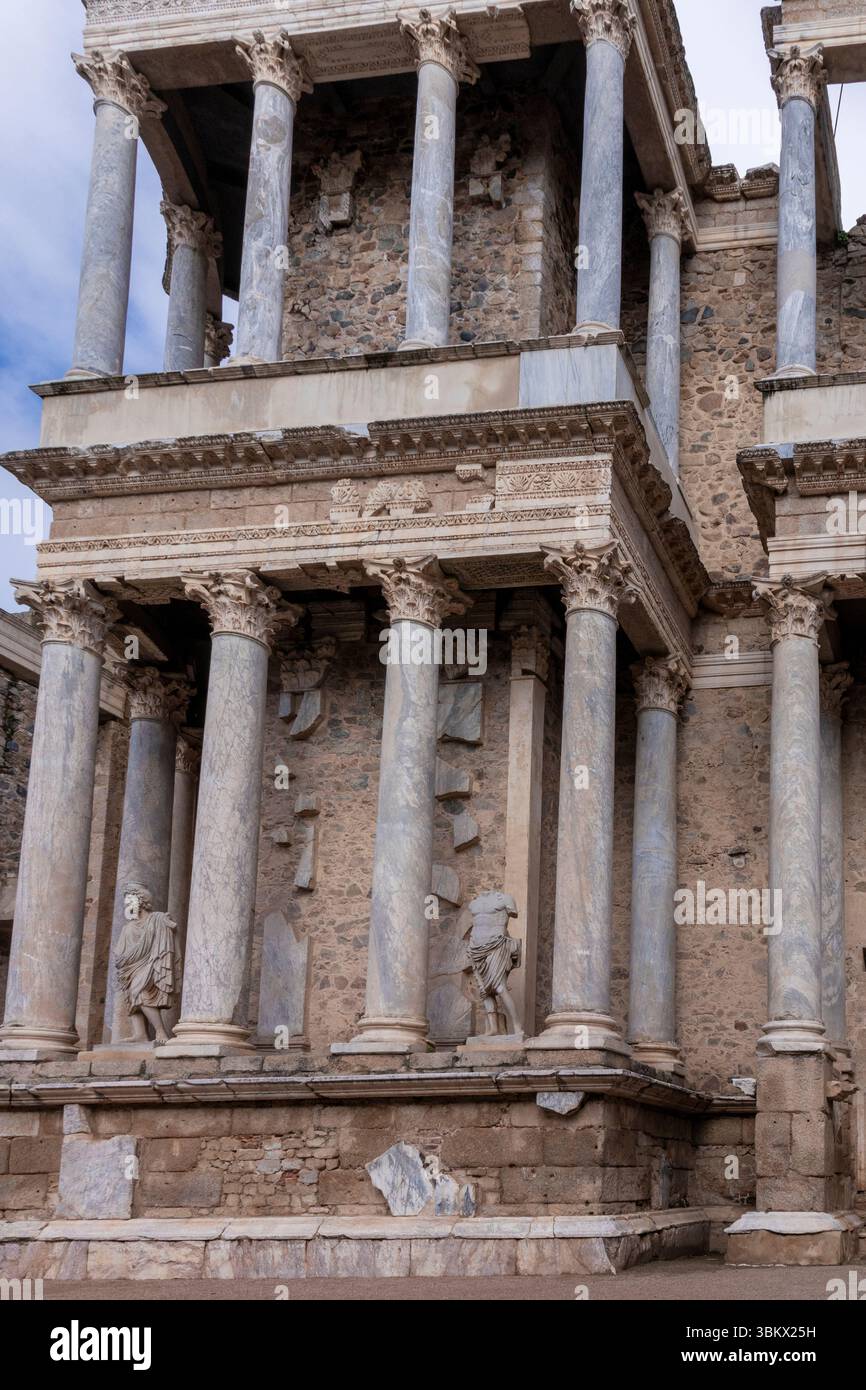 Fragmented Columns Majestic marble columns and fragmented statues stand as remnants of the ...