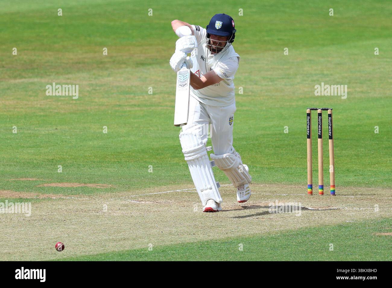 Will Rhodes of Durham in batting action during day two of the Rothesay ...