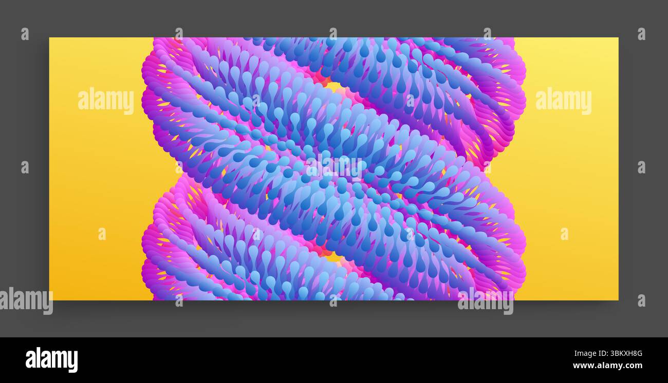 Array with dynamic particles. Vector art illustration. Composition with motion effect. Stock Vector