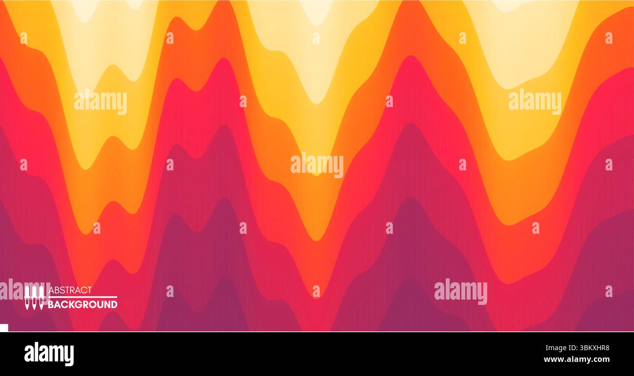 Glitched gradient structure. Abstract waveform background. 3d technology style. Vector illustration with sound waves. Stock Vector