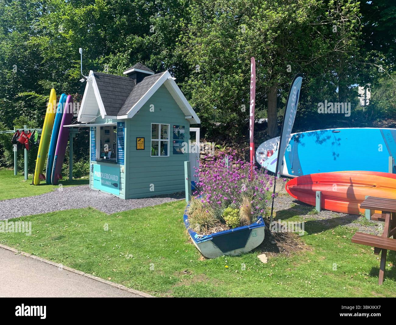 Ulverston Newby Bridge Lakeside lake district Swan Hotel  River Leven Lake Windermere Ambleside water lake sports sport boats boat Cumbria people UK - Smartphone Captured Stock Image