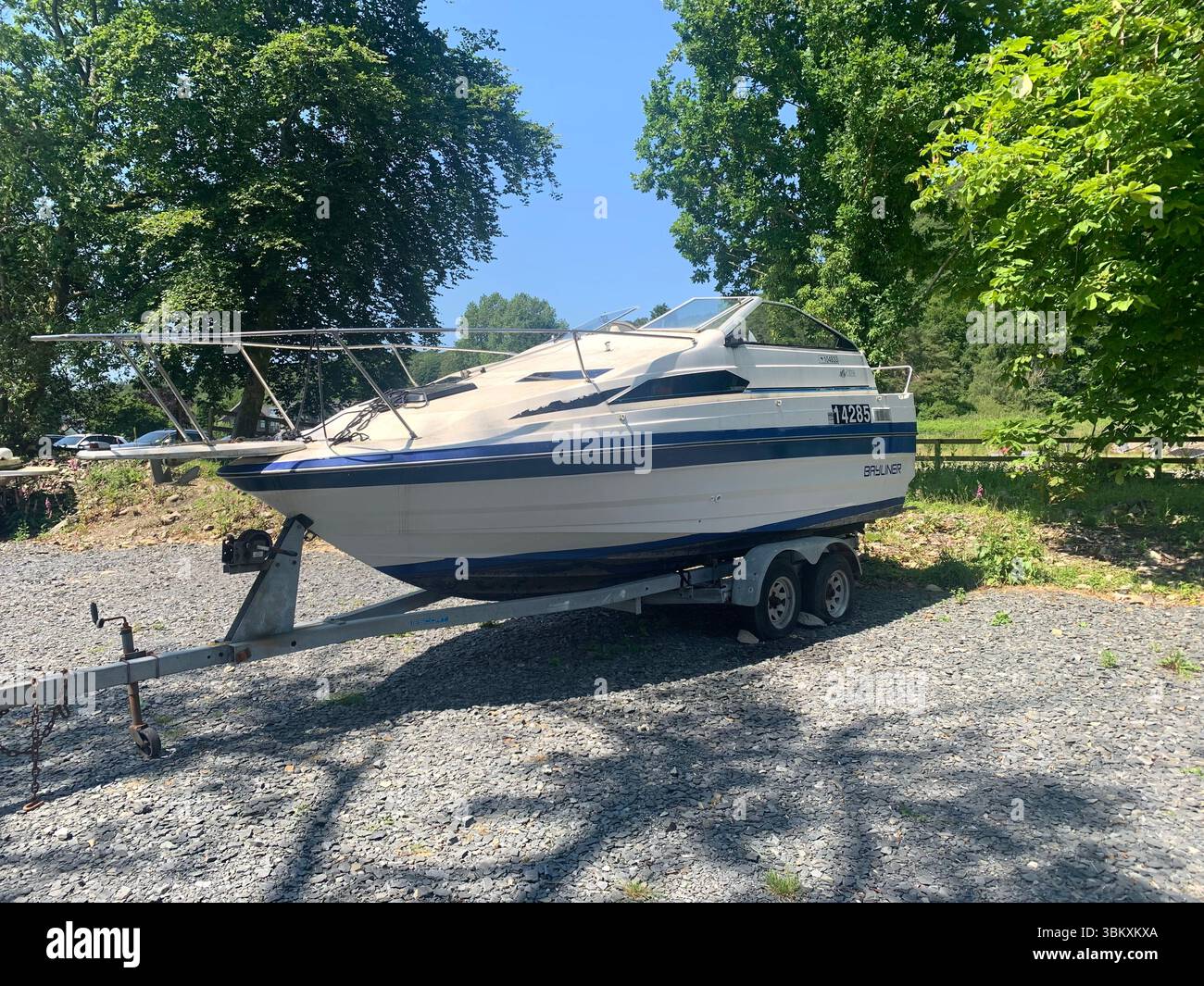 Ulverston Newby Bridge Lakeside lake district Swan Hotel  River Leven Lake Windermere Ambleside water lake sports sport boats boat Cumbria people UK - Smartphone Captured Stock Image