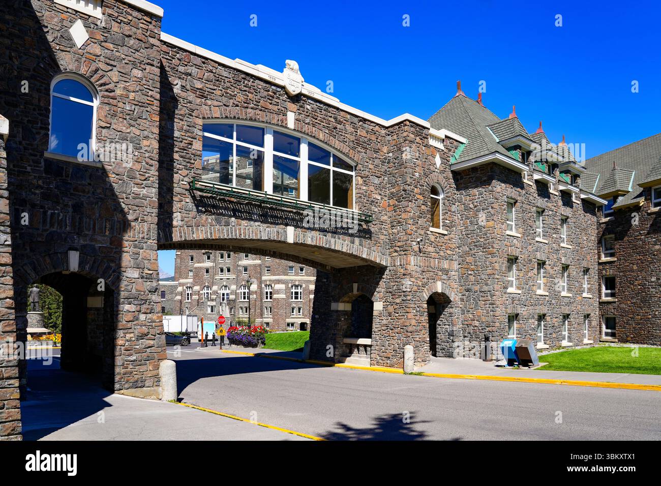 Bridge in Banff Springs Hotel, a historic châteauesque hotel located in ...