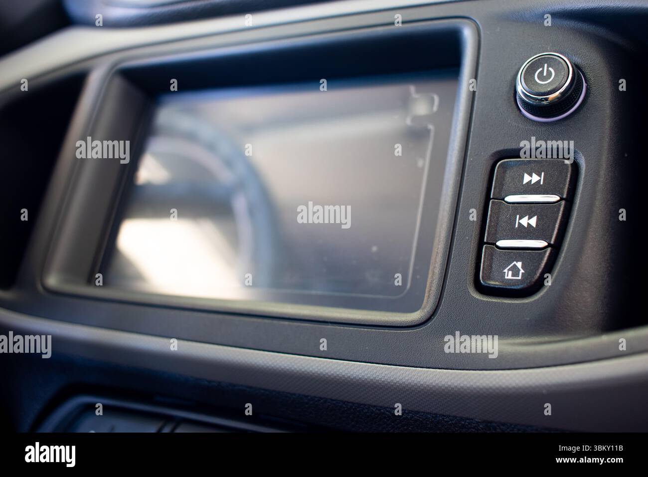 Car multimedia panel with button and touch screen Stock Photo