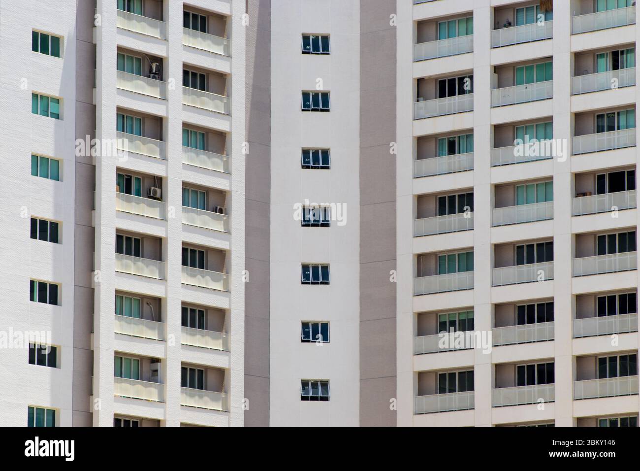Modern residential building facade with windows and balconies Stock ...