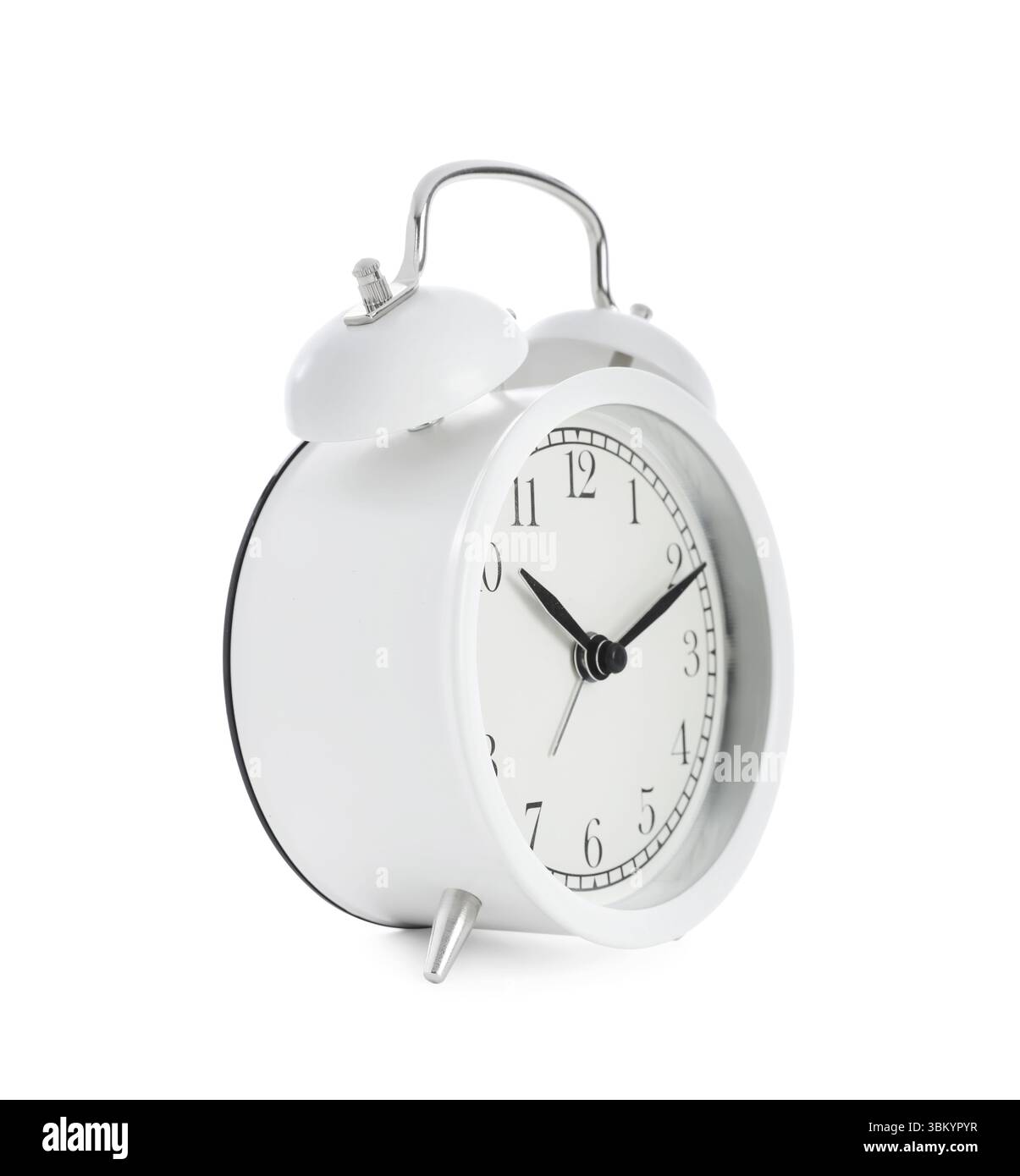 One classic alarm clock isolated on white Stock Photo - Alamy